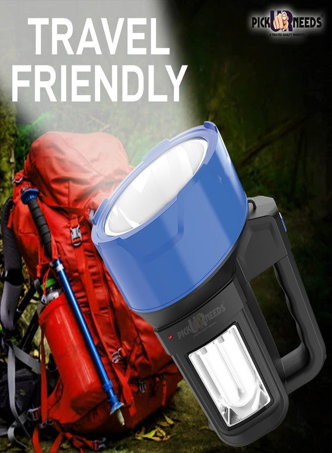 Pick Ur Needs Emergency Long Range Search Torch Light 125W Rechargeable with Blinker + Side Light (Blue) - Image 5